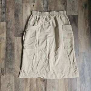 Vintage Eccobay Gorpcore Khaki Tan Cotton Cargo Utility Skirt Size S